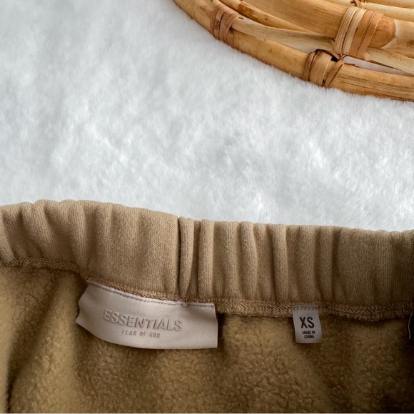 Fear Of God Essentials Fleece Mini Skirt Drawstrings Cargo Tan Brown - Picture 5 of 10